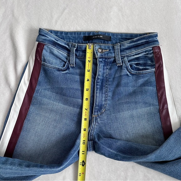 Joe's Women’s Charlie Leather Stripe High Rise Skinny Ankle Jeans Size 26 - Picture 7 of 15